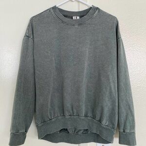 z by zella green mineral wash crew neck sweatshirt size small
